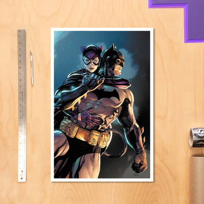 DC Comics Batman & Catwoman Stampa d'Arte 61x41 cm - Senza Cornice, Sideshow Collectibles