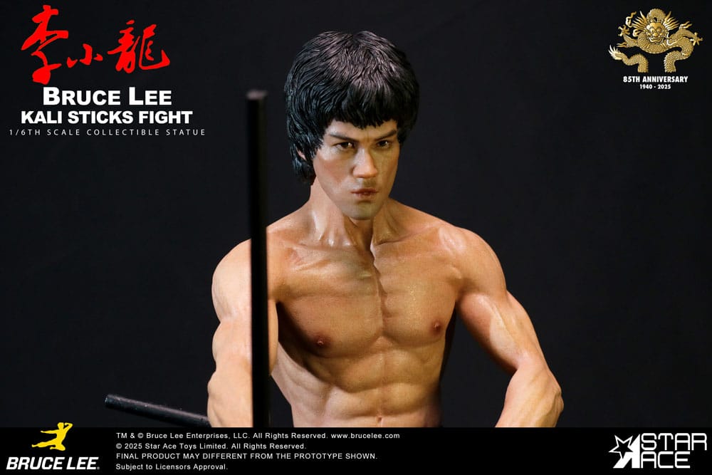 Enter the Dragon Statua 1/6 Bruce Lee Kali Sticks Fight Normal Basement Version 30 cm