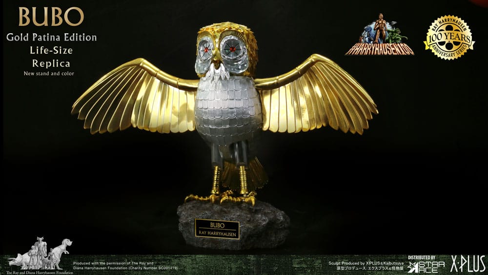 Statua Bubo di Clash of the Titans, Edizione Patina Oro, Versione Normale, 34 cm, Star Ace Toys