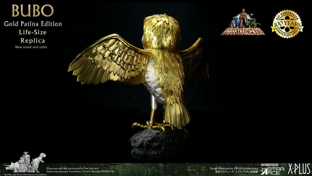Statua Bubo di Clash of the Titans, Edizione Patina Oro, Versione Normale, 34 cm, Star Ace Toys