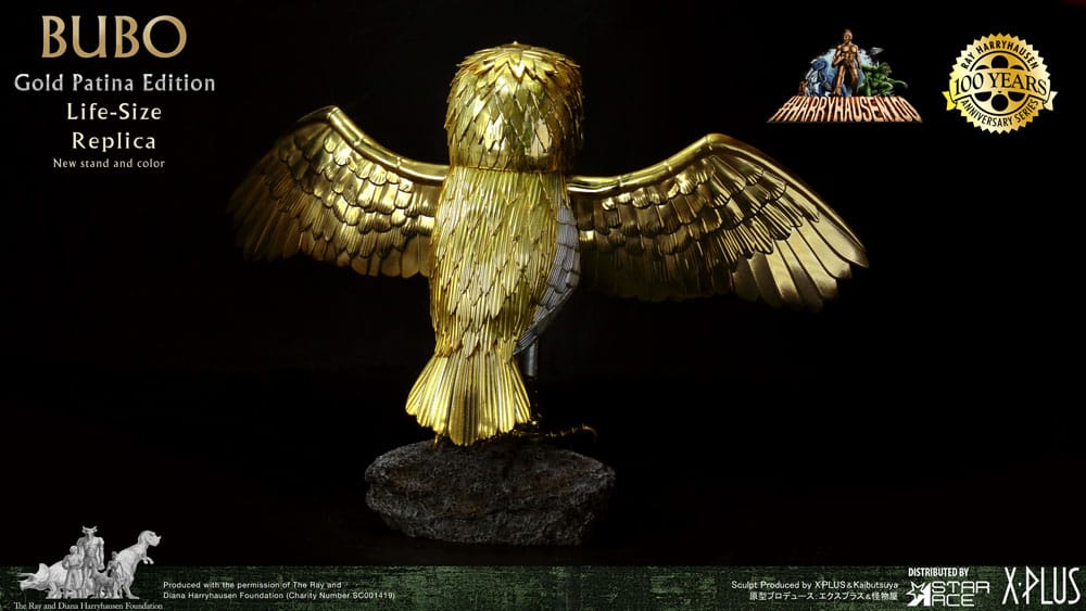 Statua Bubo di Clash of the Titans, Edizione Patina Oro, Versione Normale, 34 cm, Star Ace Toys