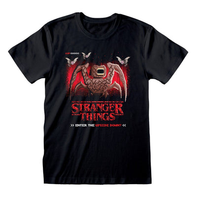 Stranger Things T-Shirt 8 Bit Upside Down Taglia L - Heroes Inc