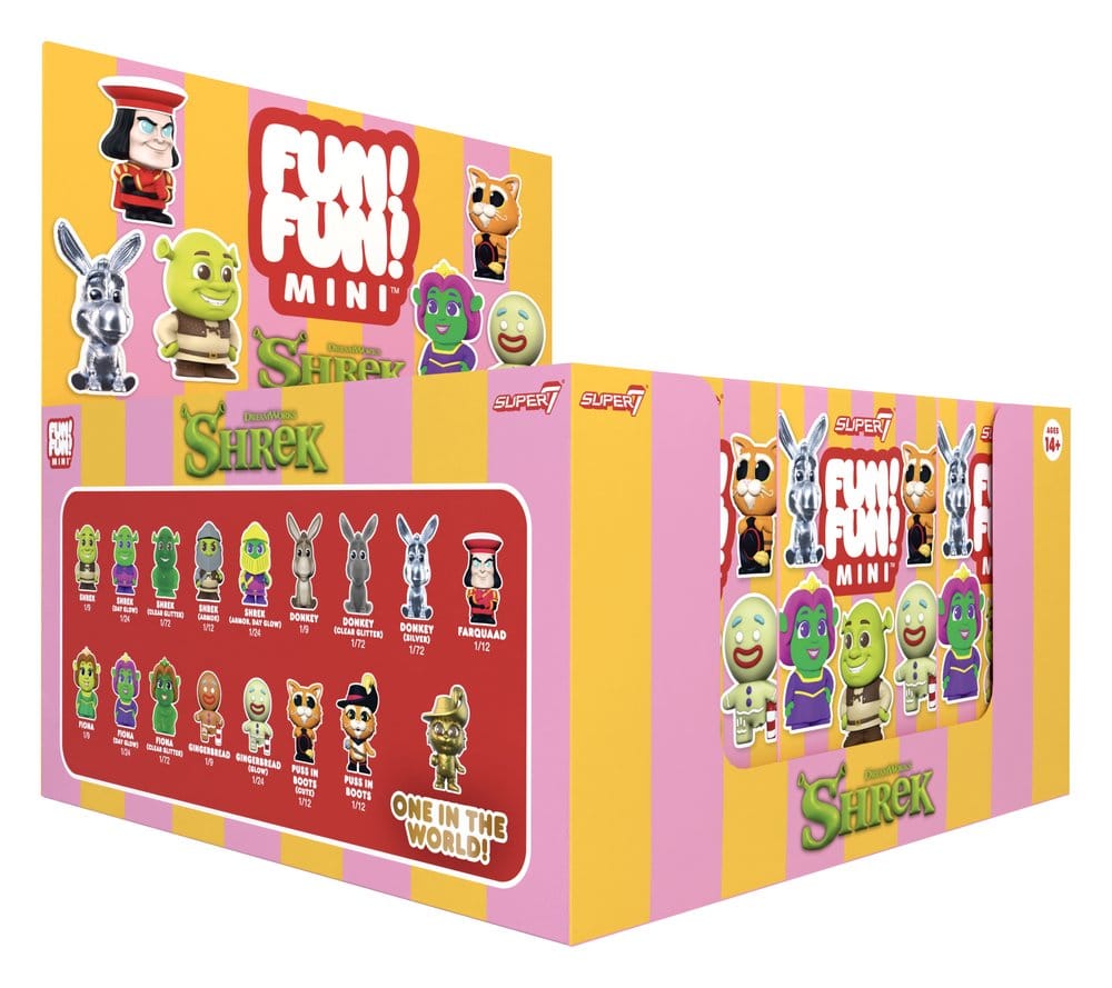 Shrek Fun! Fun! Mini Figures Wave 01 Blind Box Display (9) - Super7