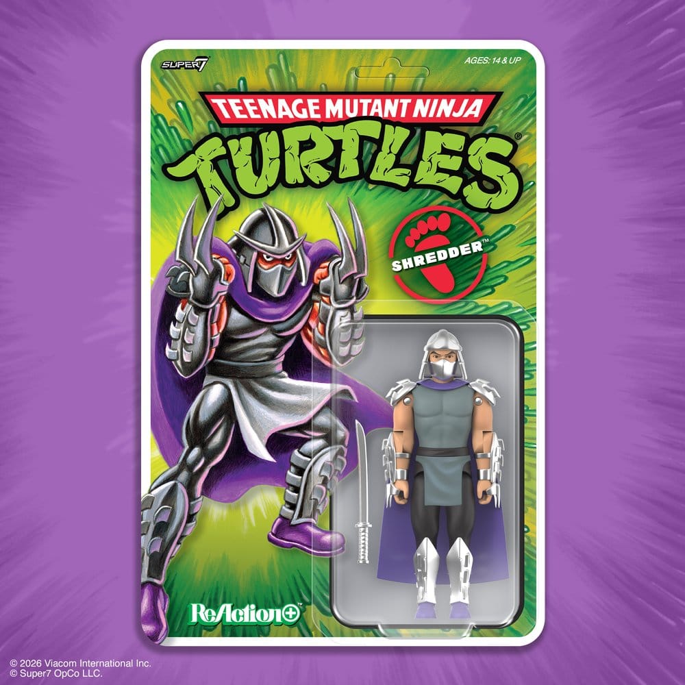 Tartarughe Ninja Action Figure Shredder ReAction+ Wave 01 Super7