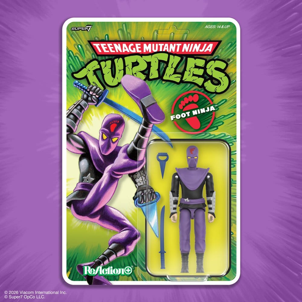 Tartarughe Ninja ReAction+ Action Figure Wave 01 Foot Ninja Super7