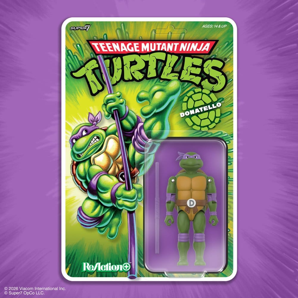 Tartarughe Ninja ReAction+ Action Figure Wave 01 Donatello Super7