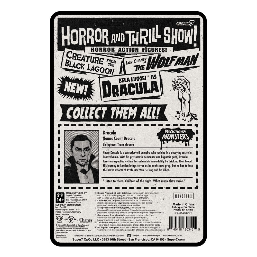 Action Figure Dracula 10 cm - Universal Monsters ReAction+ Wave 1 Super7