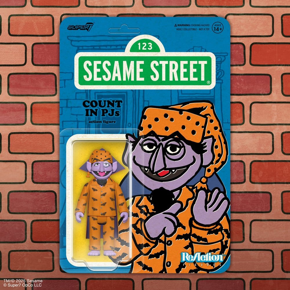 Sesame Street ReAction Action Figure Wave 06 - Conte Von Count (pigiama) 10 cm Super7