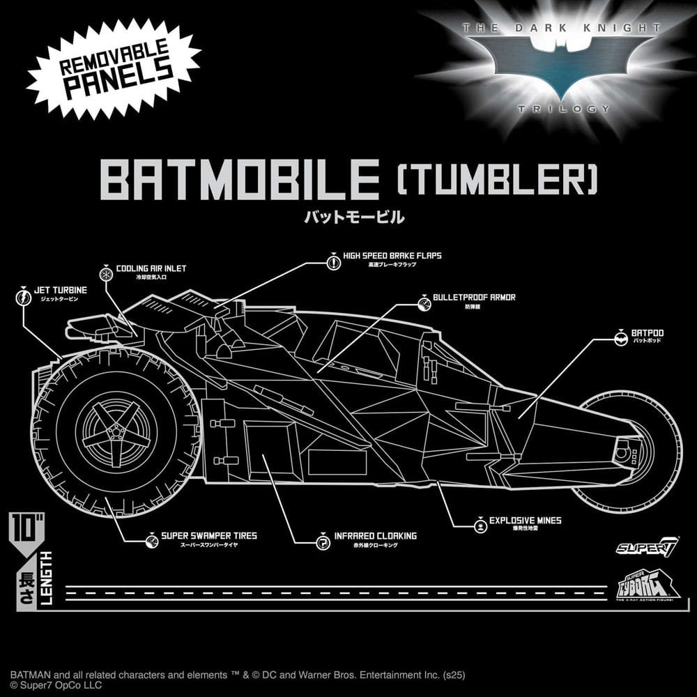 Batman 1989 Super Cyborg Veicolo Batmobile Tumbler (Full Color) 33 cm – Super7