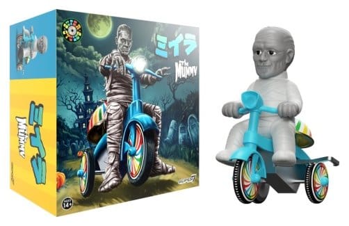 Universal Monsters Super Cycles Veicolo La Mummia di Super7 (Grigio Chiaro con Trike Blu)