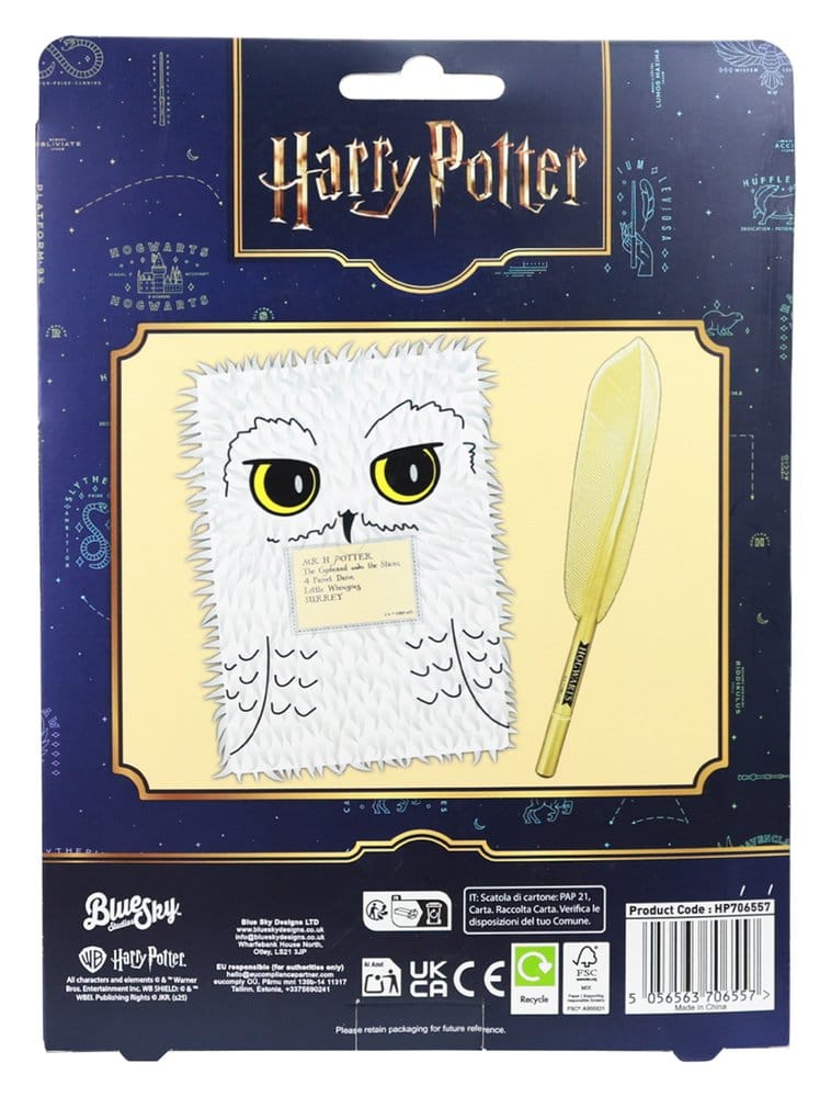 Harry Potter Quaderno Peluche con Penna Hedwig Magical Locations - Thumbs Up
