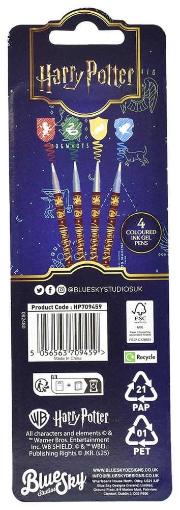 Harry Potter Penne Gel 4 Pezzi Luoghi Magici - Thumbs Up