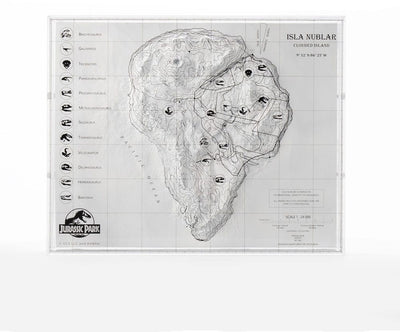 Jurassic Park Mappa Topografica Isla Nublar - Decorazione da Collezione Elite Creature Collectibles