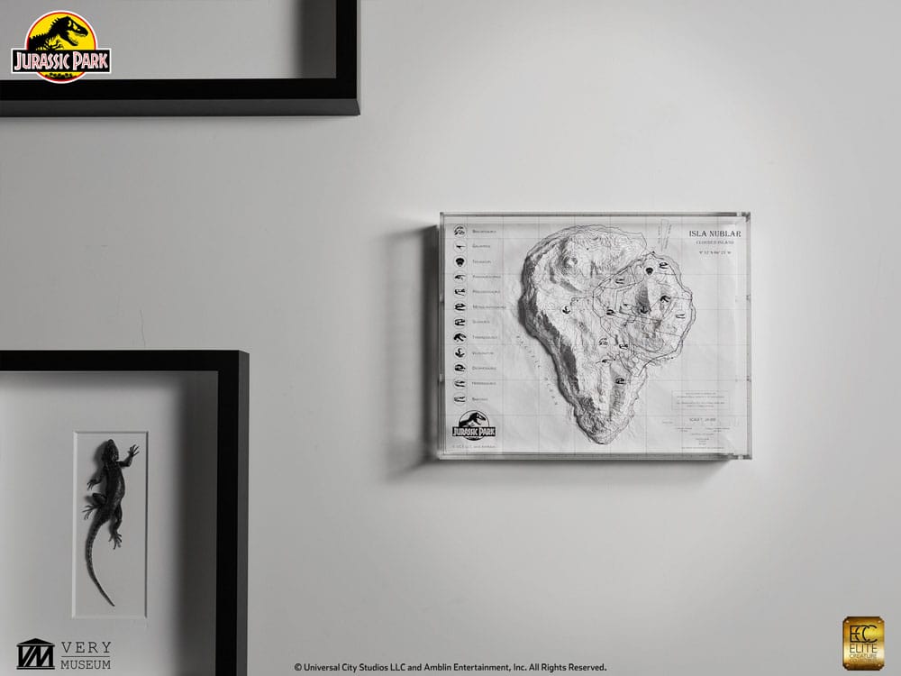 Jurassic Park Mappa Topografica Isla Nublar - Decorazione da Collezione Elite Creature Collectibles