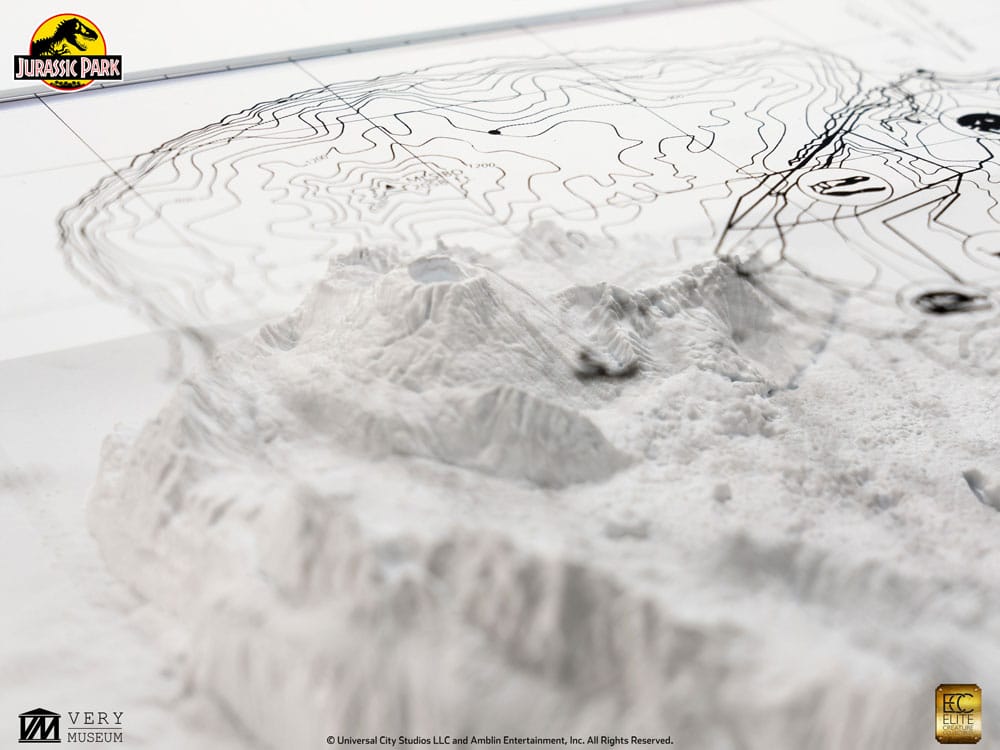 Jurassic Park Mappa Topografica Isla Nublar - Decorazione da Collezione Elite Creature Collectibles