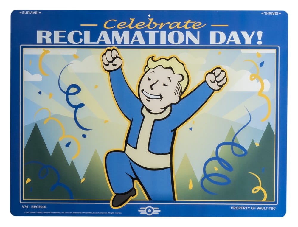 Cartello in metallo Fallout Reclamation Day di Trick Or Treat Studios