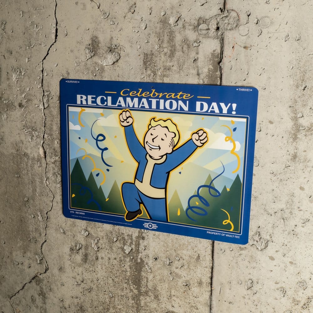 Cartello in metallo Fallout Reclamation Day di Trick Or Treat Studios
