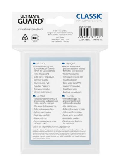 Ultimate Guard Classic Sleeves Standard Size (100) – Protezione per Carte