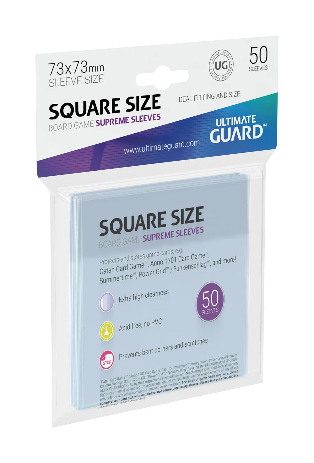 Ultimate Guard Supreme Sleeves per Carte Quadrate da Gioco (50)