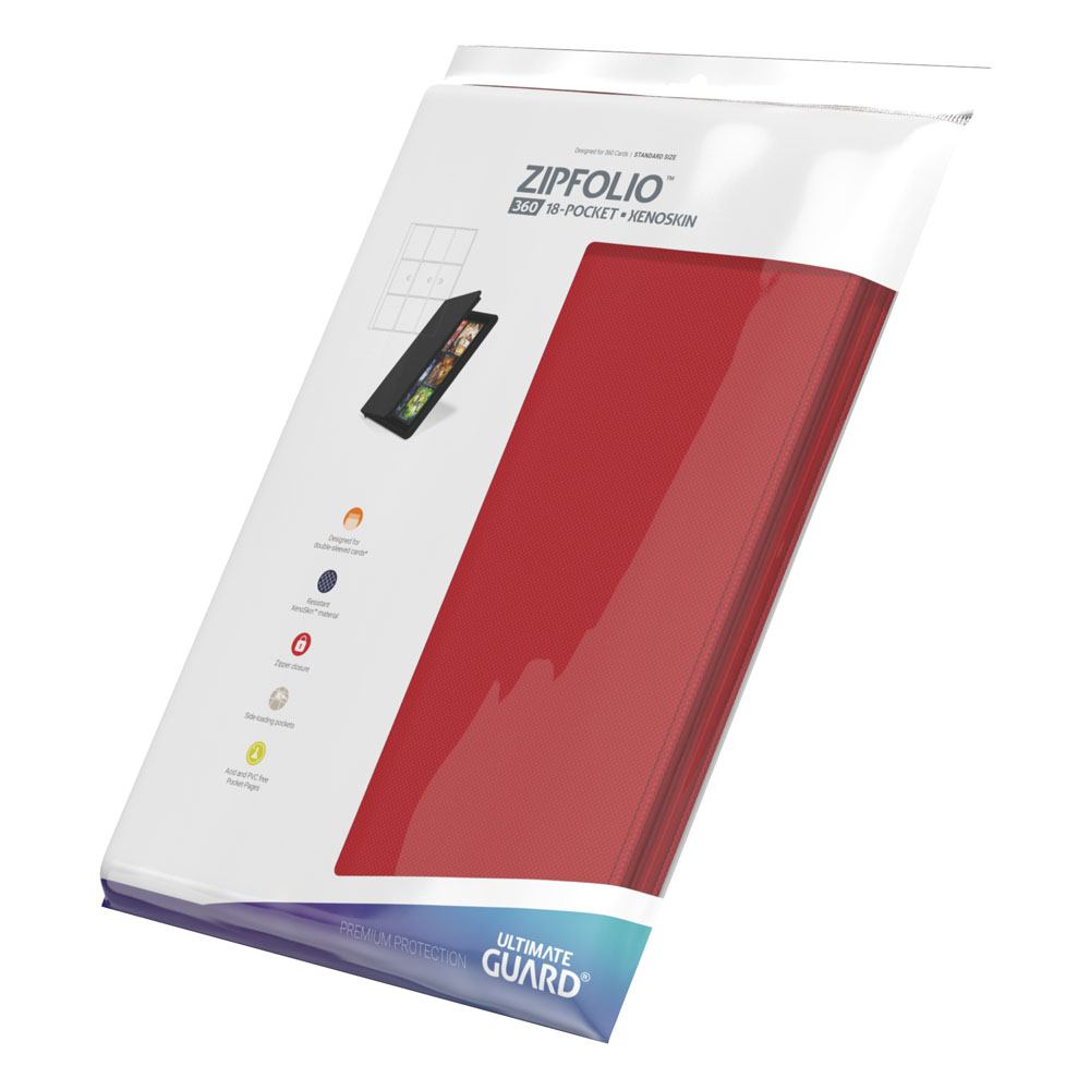 Ultimate Guard Zipfolio 360 18 tasche Xenoskin - Portafoglio carte rosso
