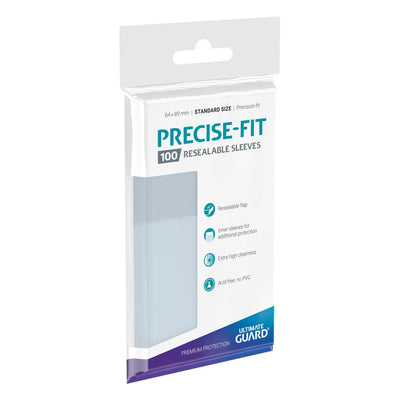 Ultimate Guard Precise-Fit Sleeves Standard Size (100) - Resealable - Custodie interne per carte