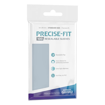 Ultimate Guard Precise-Fit Sleeves Standard Size (100) - Resealable - Custodie interne per carte