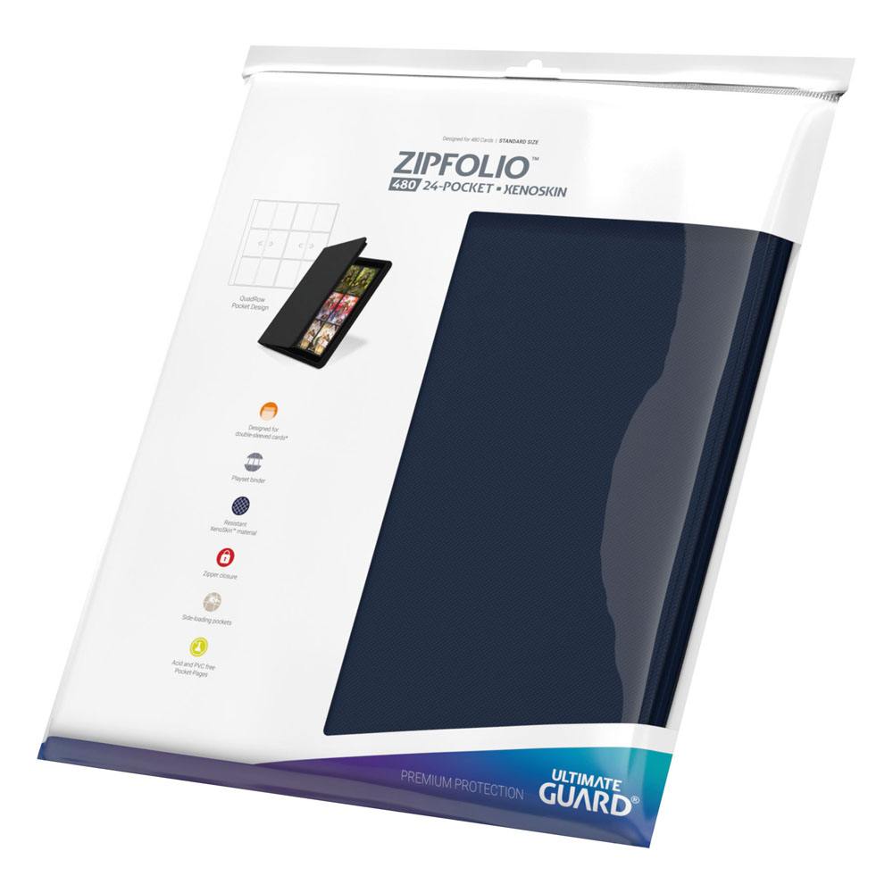 Ultimate Guard Zipfolio 480 24 tasche Xenoskin - Album per carte collezionabili blu