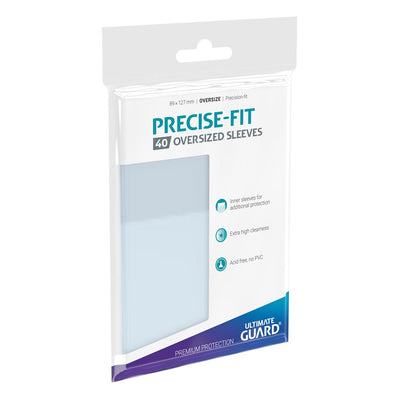 Ultimate Guard Precise-Fit Oversized Sleeves – 40 buste protettive trasparenti per carte formato grande