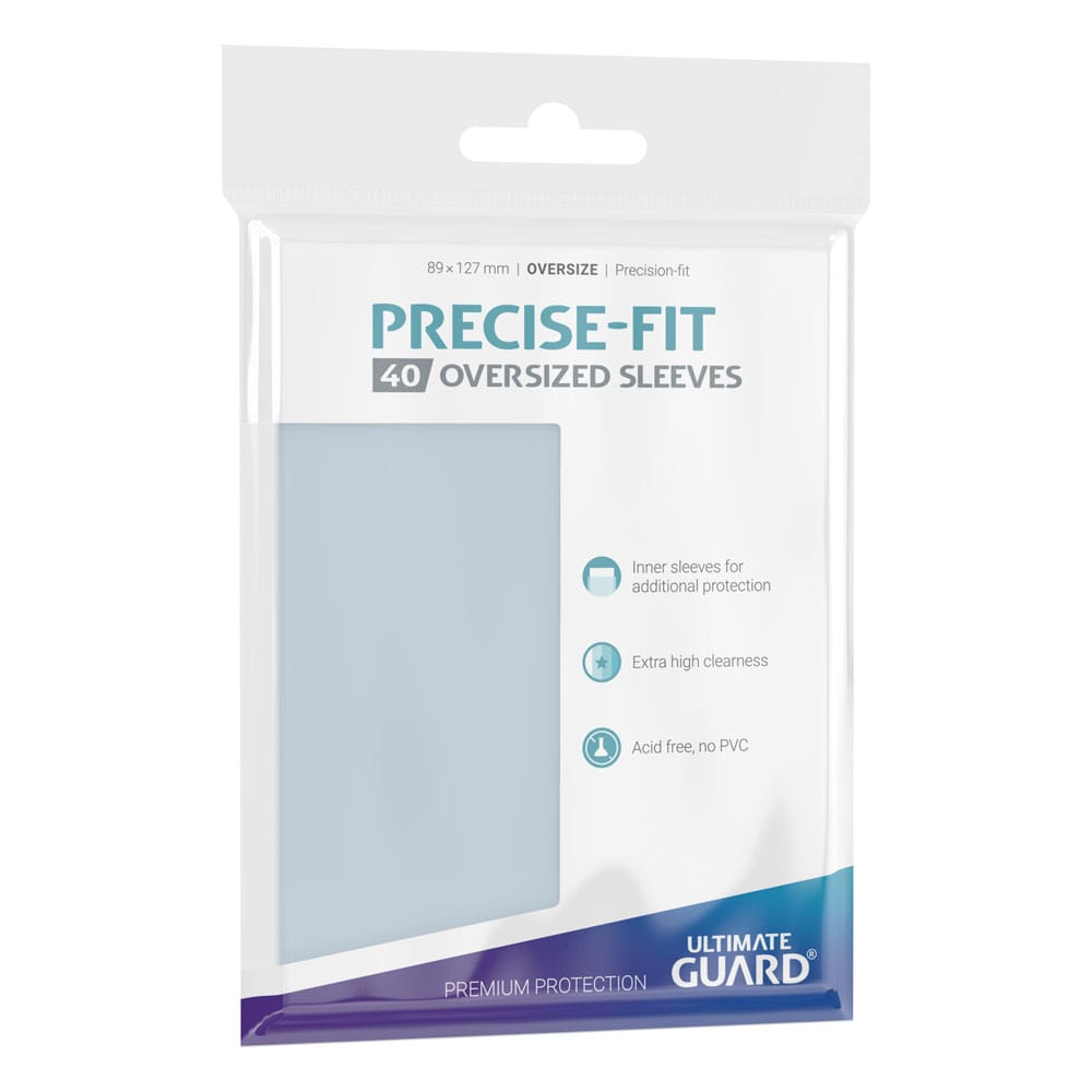 Ultimate Guard Precise-Fit Oversized Sleeves – 40 buste protettive trasparenti per carte formato grande