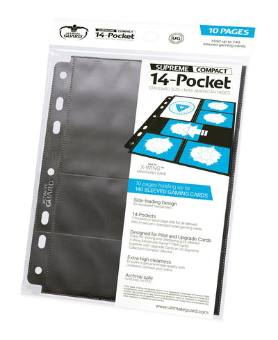 Ultimate Guard 14-Pocket Supreme Compact Pages Standard + Mini American (10) - Nero