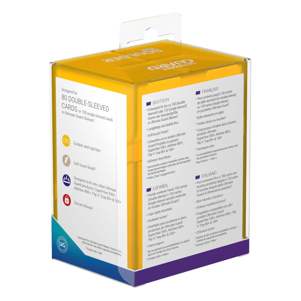 Ultimate Guard Boulder 80+ Portacarte Amber - Deck Box per 80 carte doppie