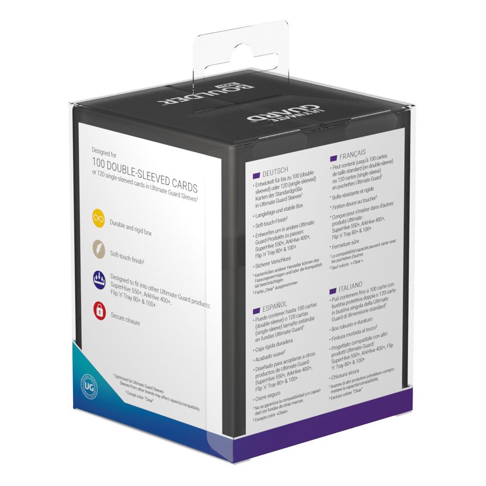 Ultimate Guard Boulder 100+ Portacarte Onyx - Deck Box rigido per 100 carte doppie