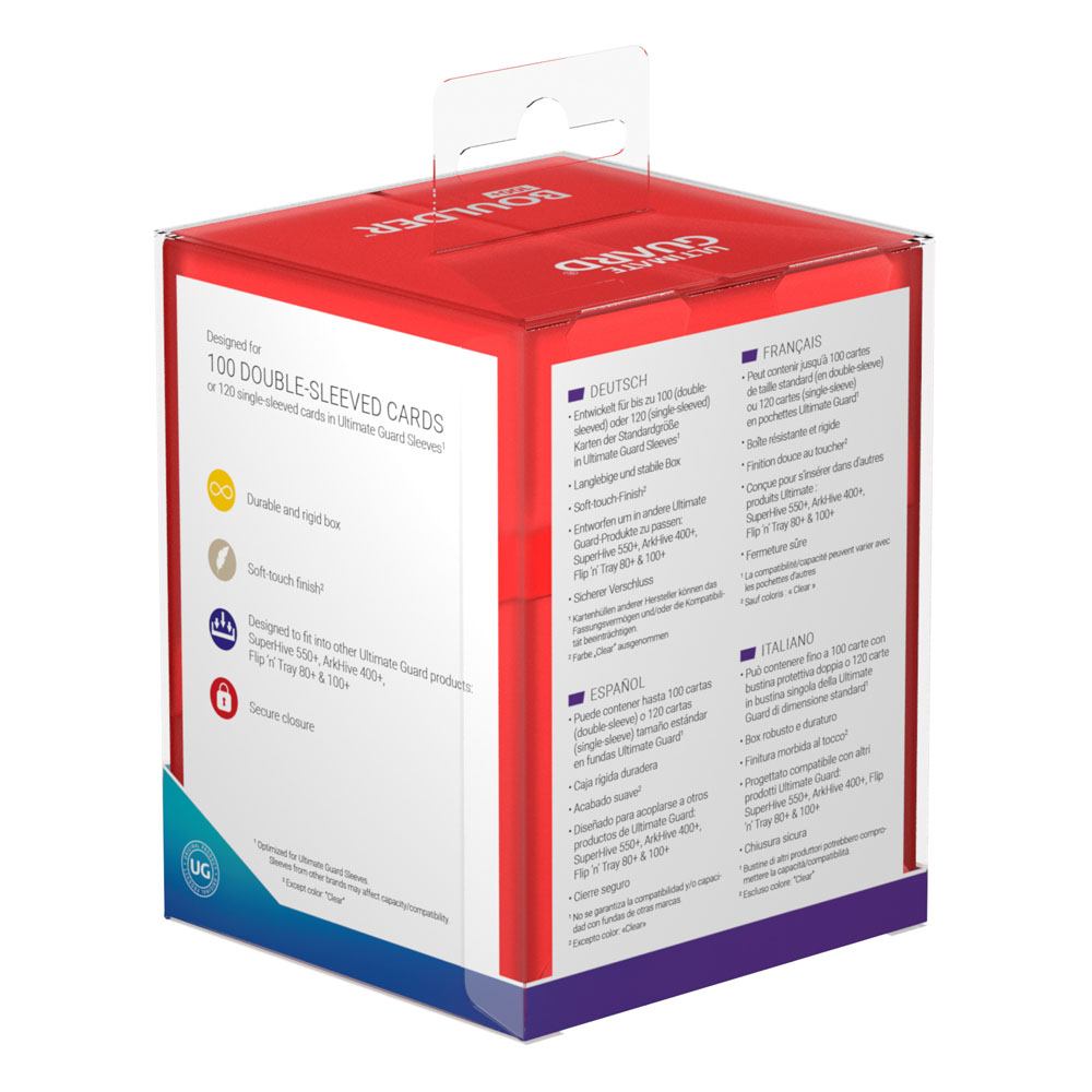 Ultimate Guard Boulder 100+ - Ruby: Portacarte per 100 Carte Double-Sleeved