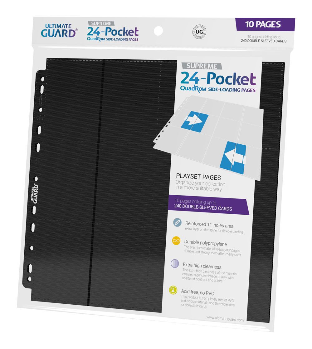 Ultimate Guard QuadRow Pagine 24 Tasche Side-Loading – Nero, 10 Fogli