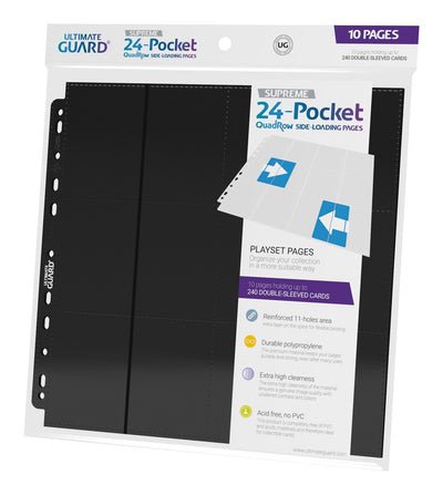 Ultimate Guard QuadRow Pagine 24 Tasche Side-Loading – Nero, 10 Fogli