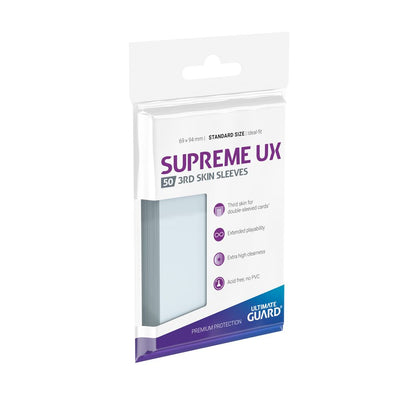 Ultimate Guard Supreme UX 3rd Skin Sleeves – Sovracustodie trasparenti per carte standard, 50 pezzi