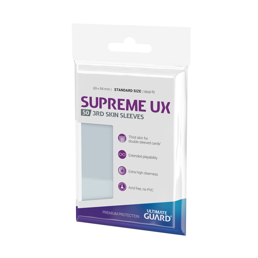 Ultimate Guard Supreme UX 3rd Skin Sleeves – Sovracustodie trasparenti per carte standard, 50 pezzi