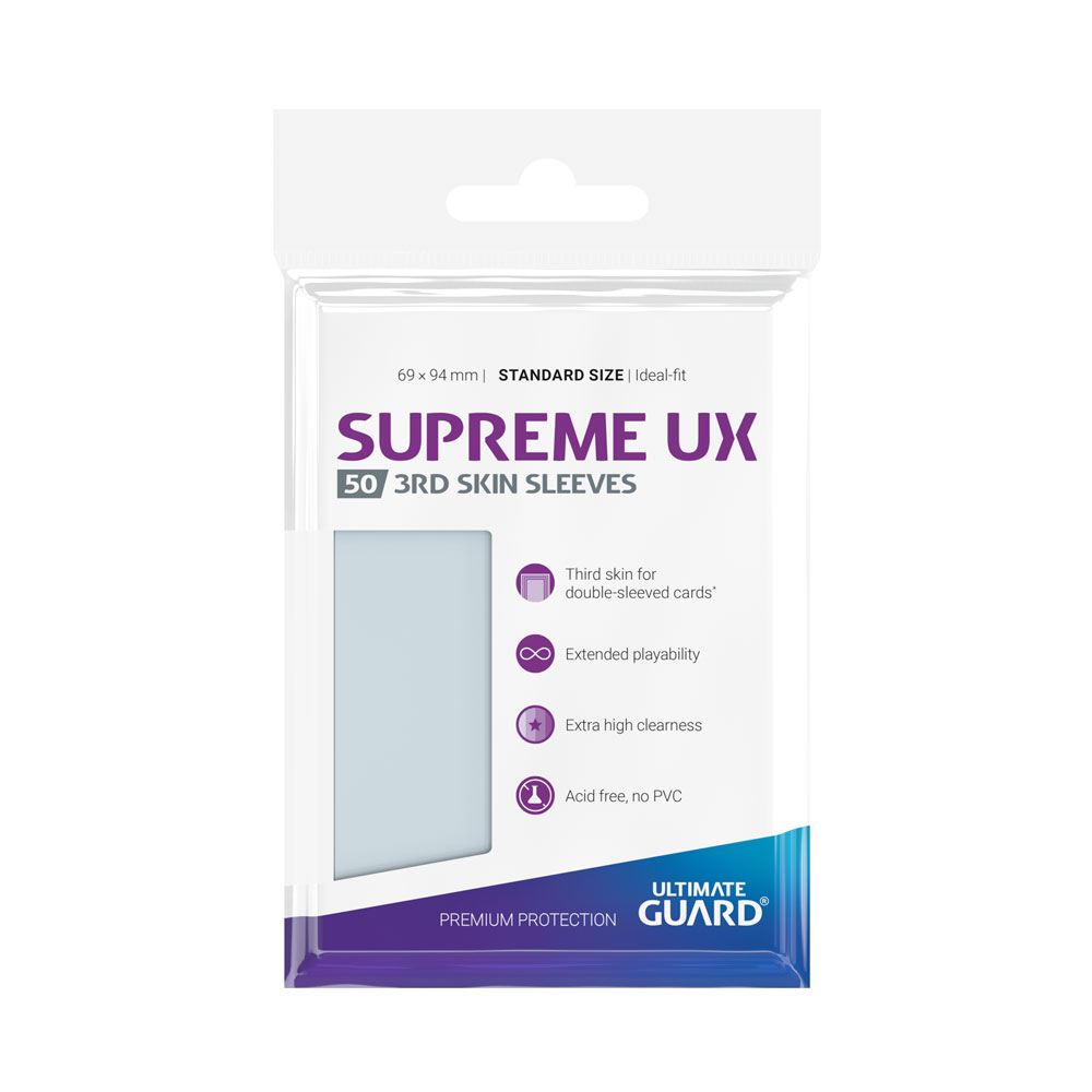 Ultimate Guard Supreme UX 3rd Skin Sleeves – Sovracustodie trasparenti per carte standard, 50 pezzi