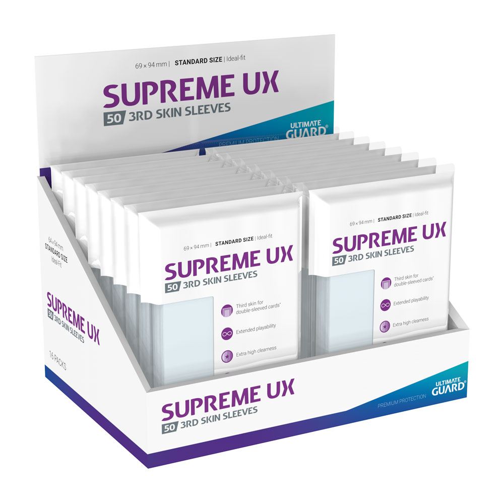 Ultimate Guard Supreme UX 3rd Skin Sleeves – Sovracustodie trasparenti per carte standard, 50 pezzi