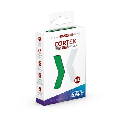 Ultimate Guard Cortex Sleeves - Custodie per carte formato giapponese, fronte opaco, 60 pezzi, verde