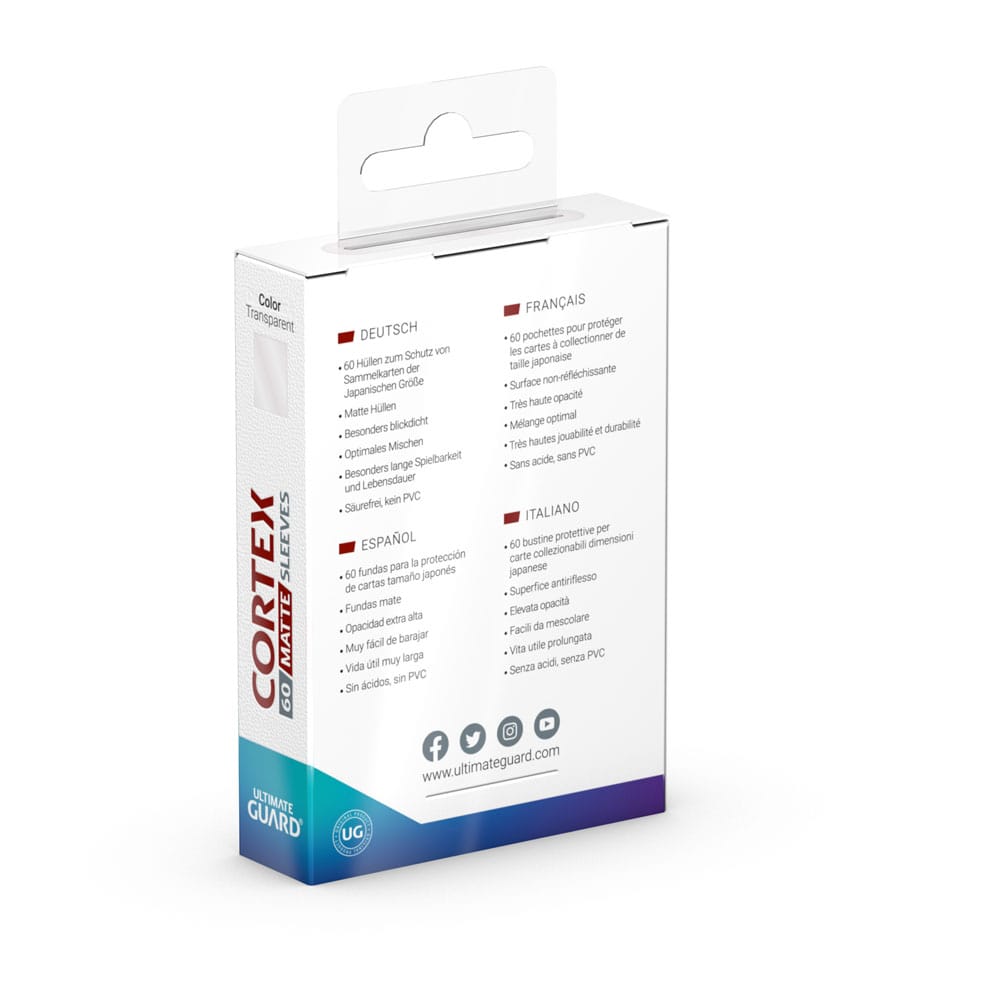 Ultimate Guard Cortex Sleeves Matte Japanese Size (60) - Trasparenti