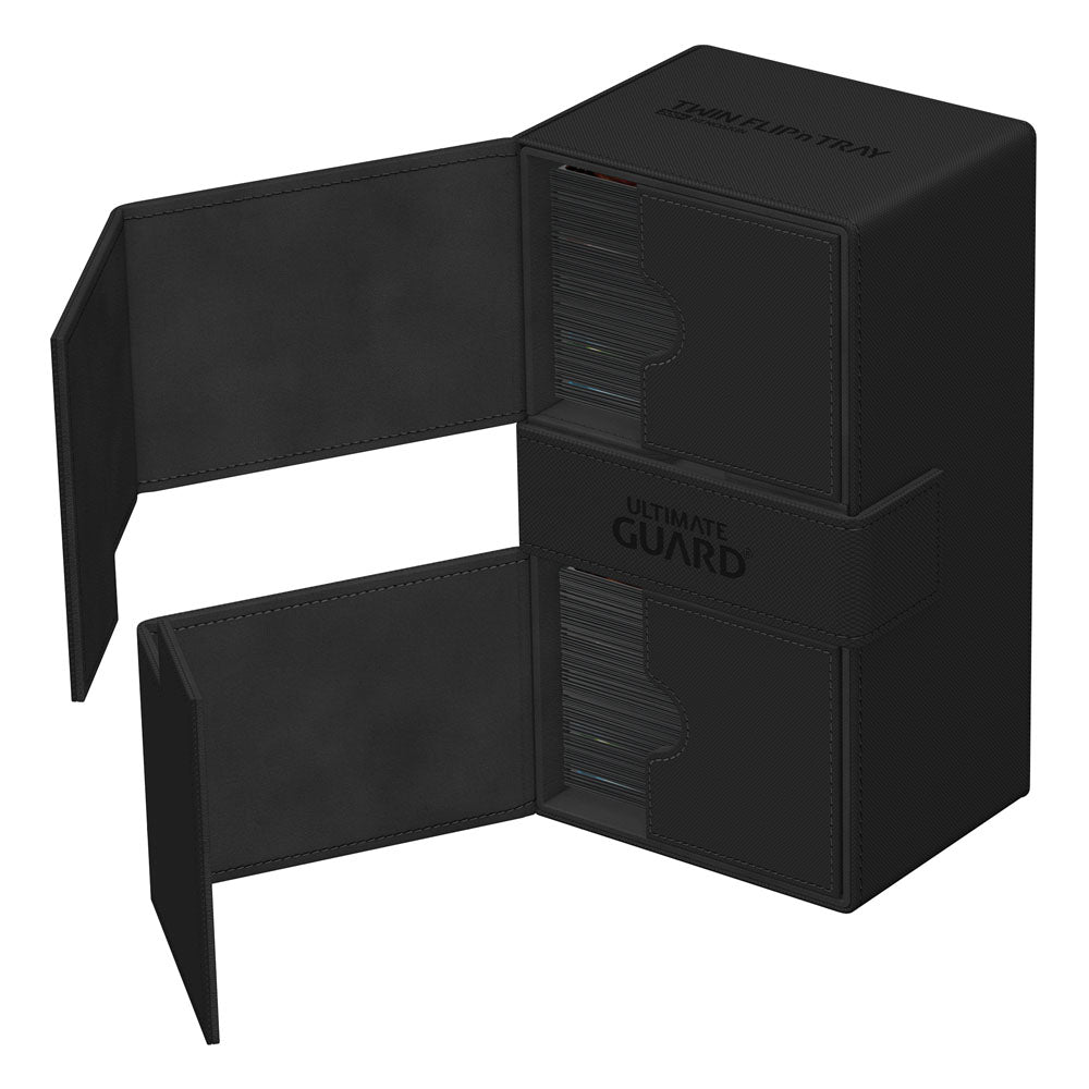 Ultimate Guard Twin Flip'n'Tray 200+ Xenoskin - Deck box nera per 200+ carte