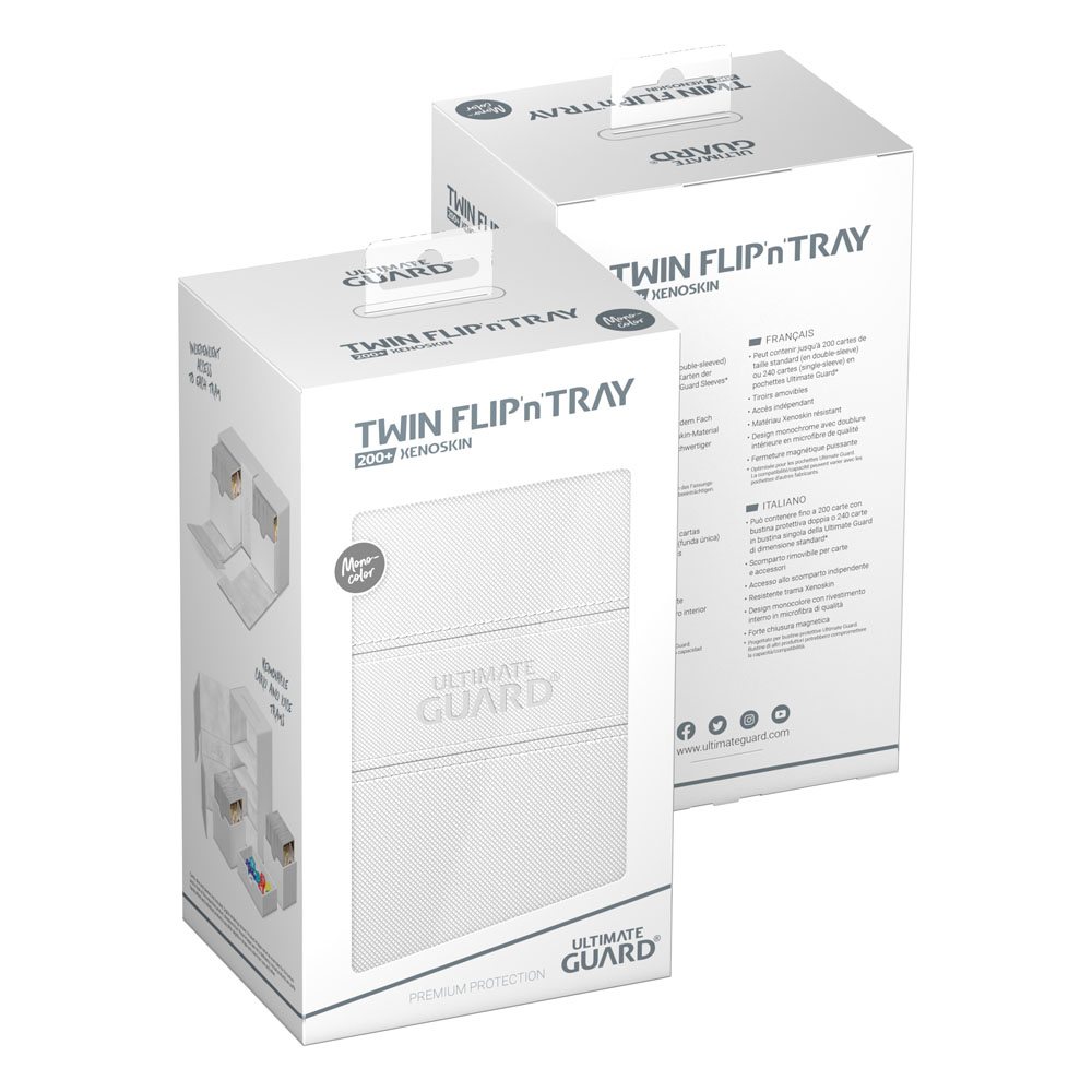 Ultimate Guard Twin Flip'n'Tray 200+ Xenoskin Deck Box Bianco