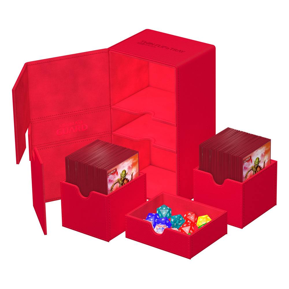 Ultimate Guard Twin Flip'n'Tray 200+ Xenoskin Deck Box Rossa - Porta Carte TCG