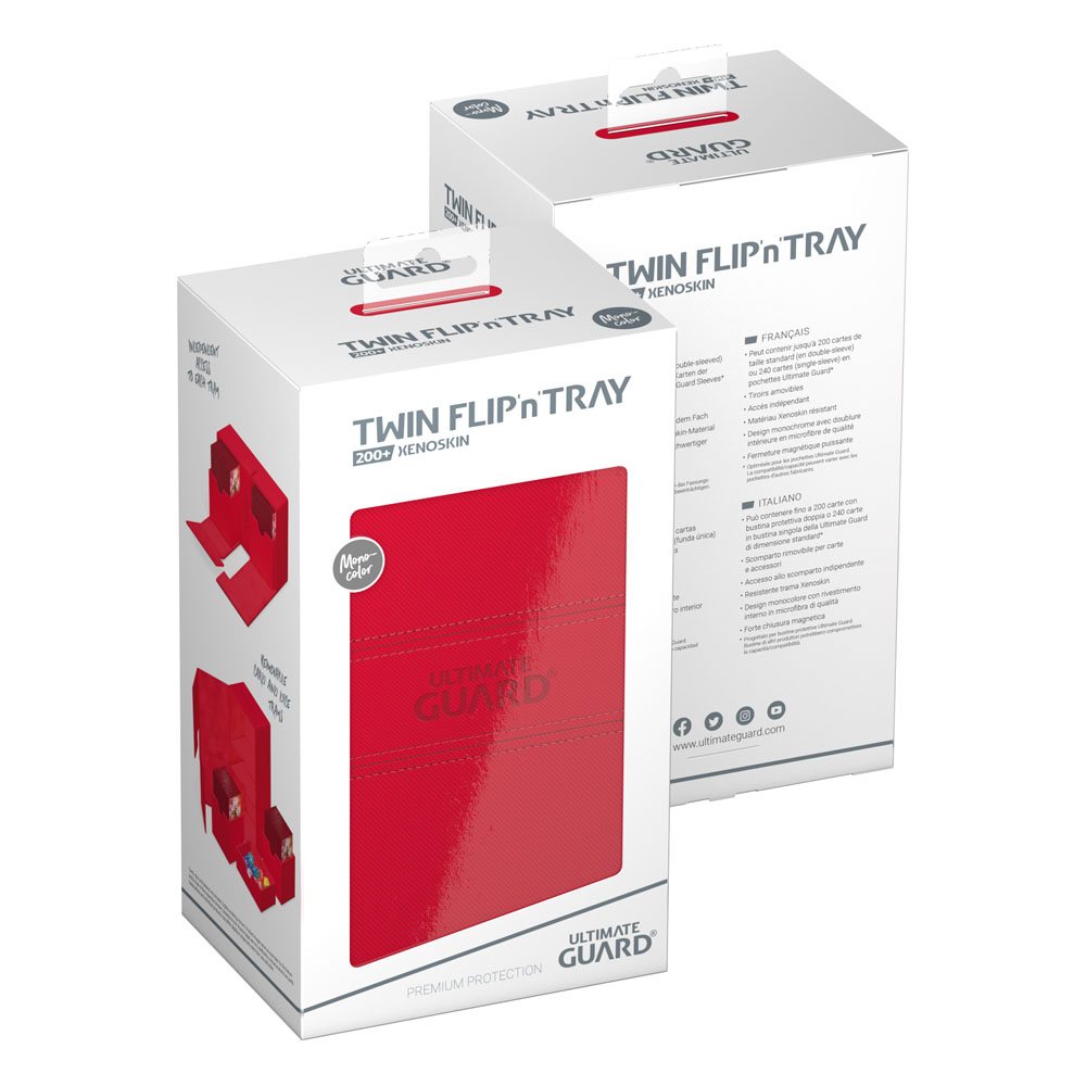 Ultimate Guard Twin Flip'n'Tray 200+ Xenoskin Deck Box Rossa - Porta Carte TCG