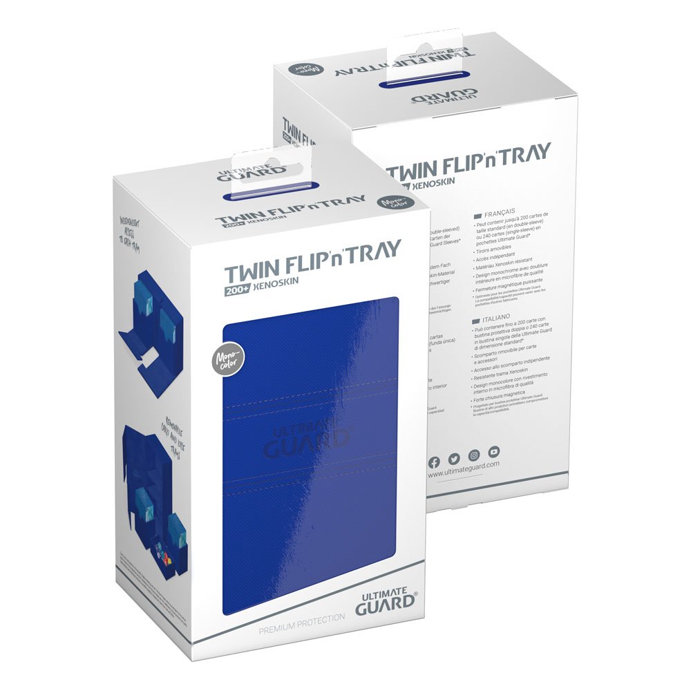 Ultimate Guard Twin Flip'n'Tray 200+ Xenoskin - Deck Box Blu per TCG