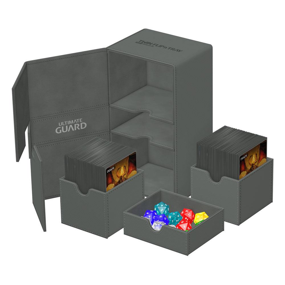 Ultimate Guard Twin Flip'n'Tray 200+ Xenoskin - Deck Box Grigia per TCG