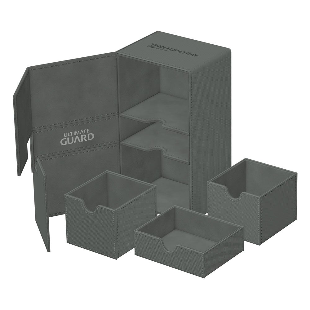 Ultimate Guard Twin Flip'n'Tray 200+ Xenoskin - Deck Box Grigia per TCG