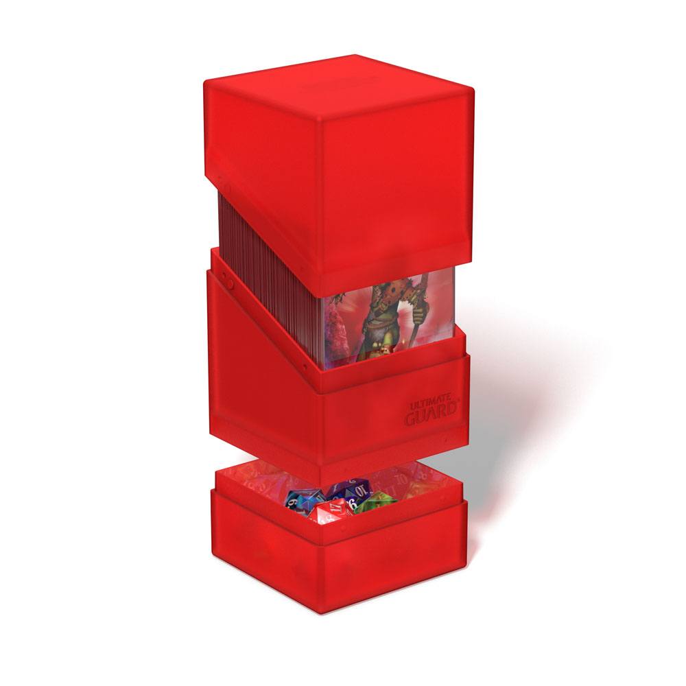 Ultimate Guard Boulder'n'Tray 100+ - Ruby: Deck Box con Vassoio Estraibile per 100 Carte Double-Sleeved