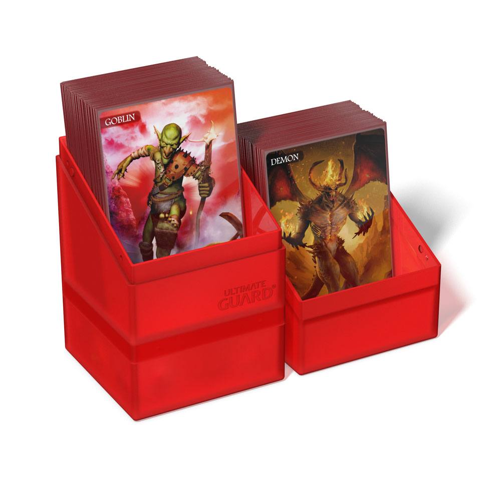 Ultimate Guard Boulder'n'Tray 100+ - Ruby: Deck Box con Vassoio Estraibile per 100 Carte Double-Sleeved